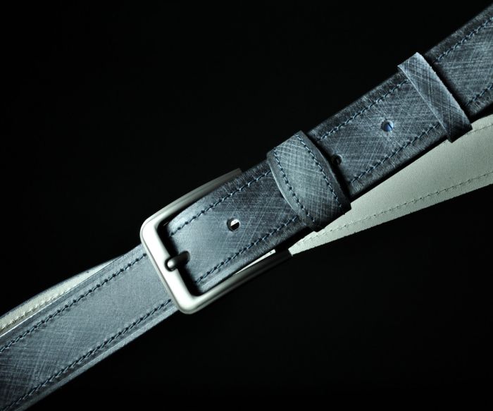 Чоловічий шкіряний ремінь з ефектом  фактури, чорний (4 см)