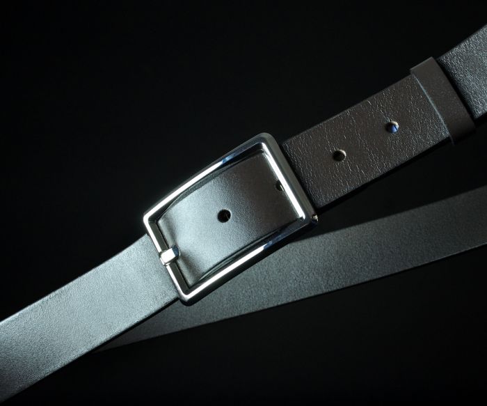 Шкіряний ремінь унісекс коричневий гладкий (3,5 см)