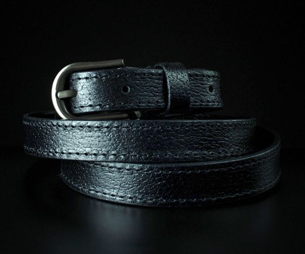 Жіночий шкіряний ремінь Sfip, чорний (2 см)