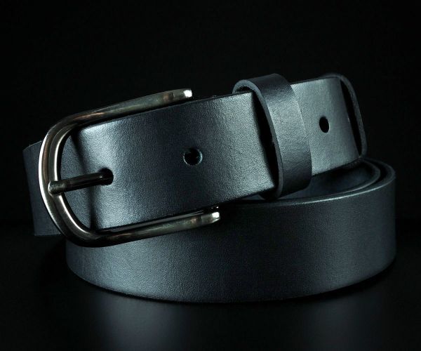 Жіночий шкіряний ремінь Sfip чорний, гладкий (3,5 см)