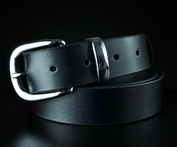 Жіночий шкіряний ремінь Sfip, чорний гладкий (3 см)