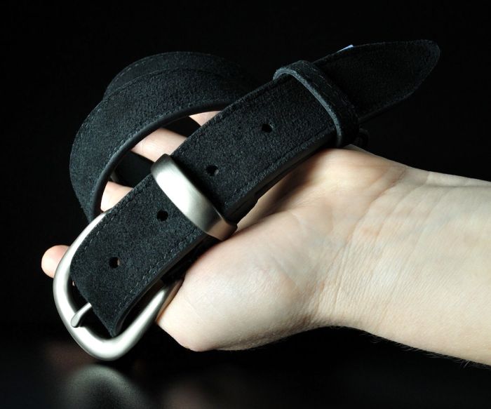 Жіночий замшевий ремінь Sfip чорний (3 см)