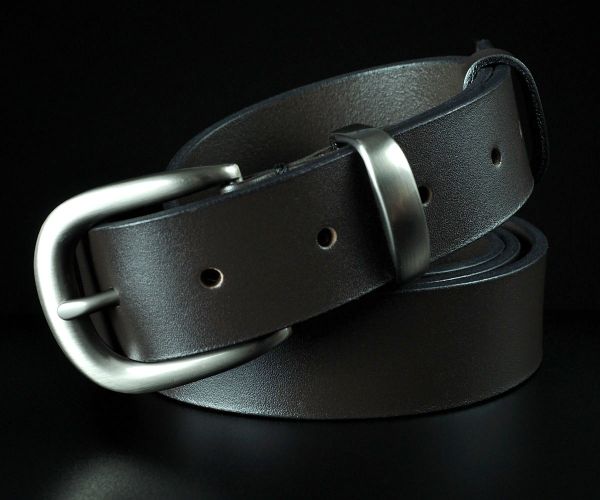 Жіночий шкіряний ремінь Sfip темно-коричневий, гладкий (3 см)