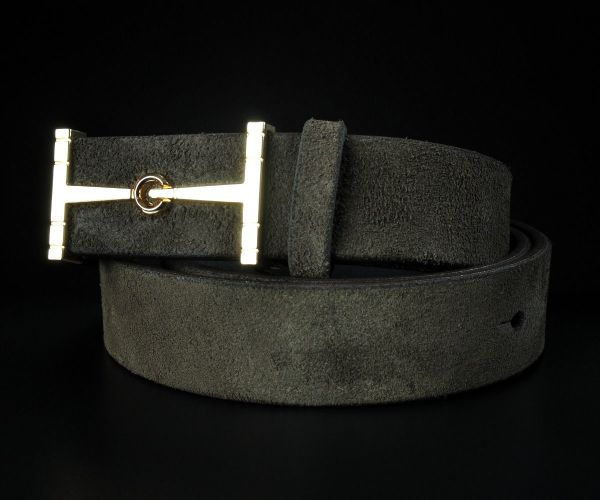 Жіночий замшевий ремінь Kremen коричневий, пряжка-гвоздик (3 см)