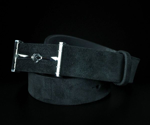 Жіночий чорний пасок Kremen із натуральної замші (3 см)