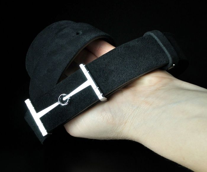 Жіночий чорний пасок Kremen із натуральної замші (3 см)